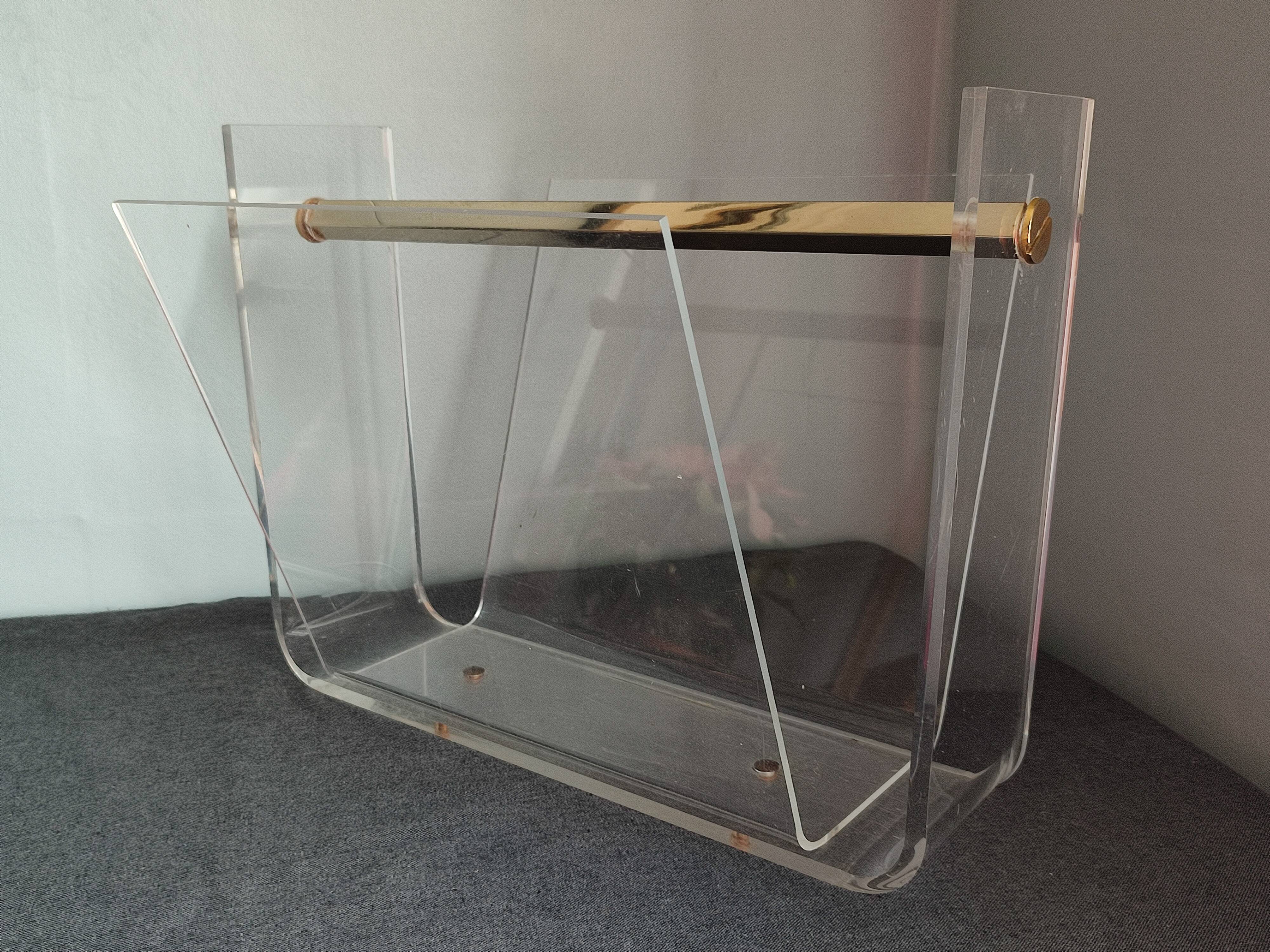 Vintage Roche Bobois plexiglass magazine door