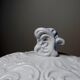 Vintage Baroque style white Italian earthenware candy dish