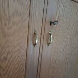 Grande Bibliothèque, Vitrine en bois massif, Design Fonctionnel 1950, 1960