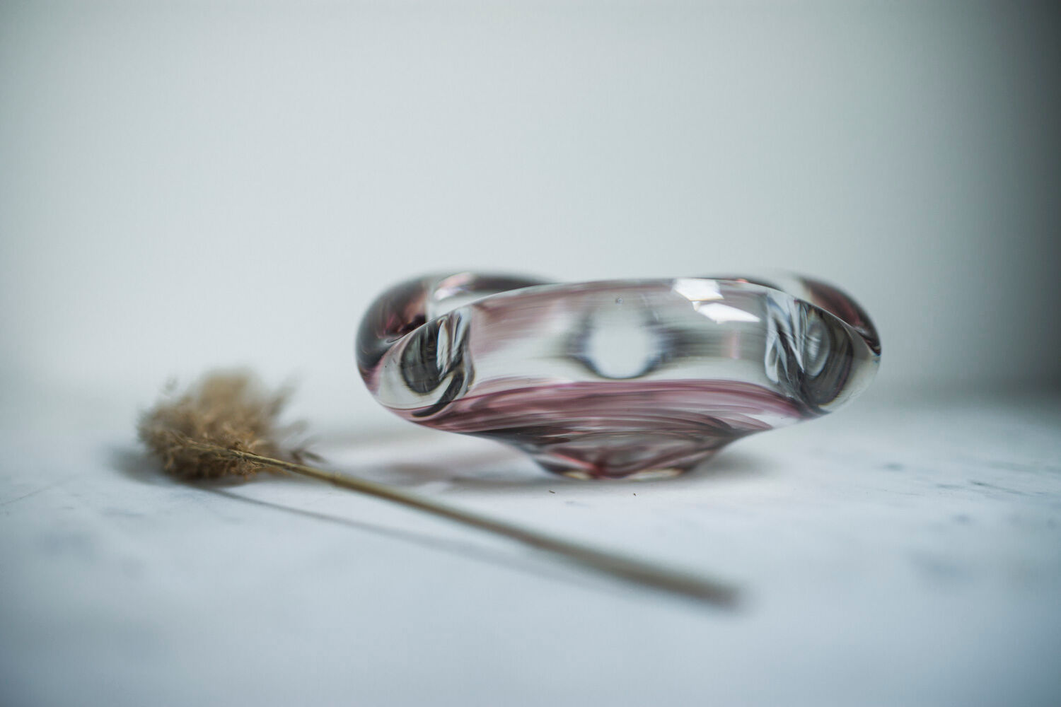 Max Verboeket glass ashtray for Maastricht Kirstalunie Netherlands signed