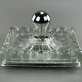 60s 70s lamp light wall lamp Hustadt Leuchten ice glass space age design 60s