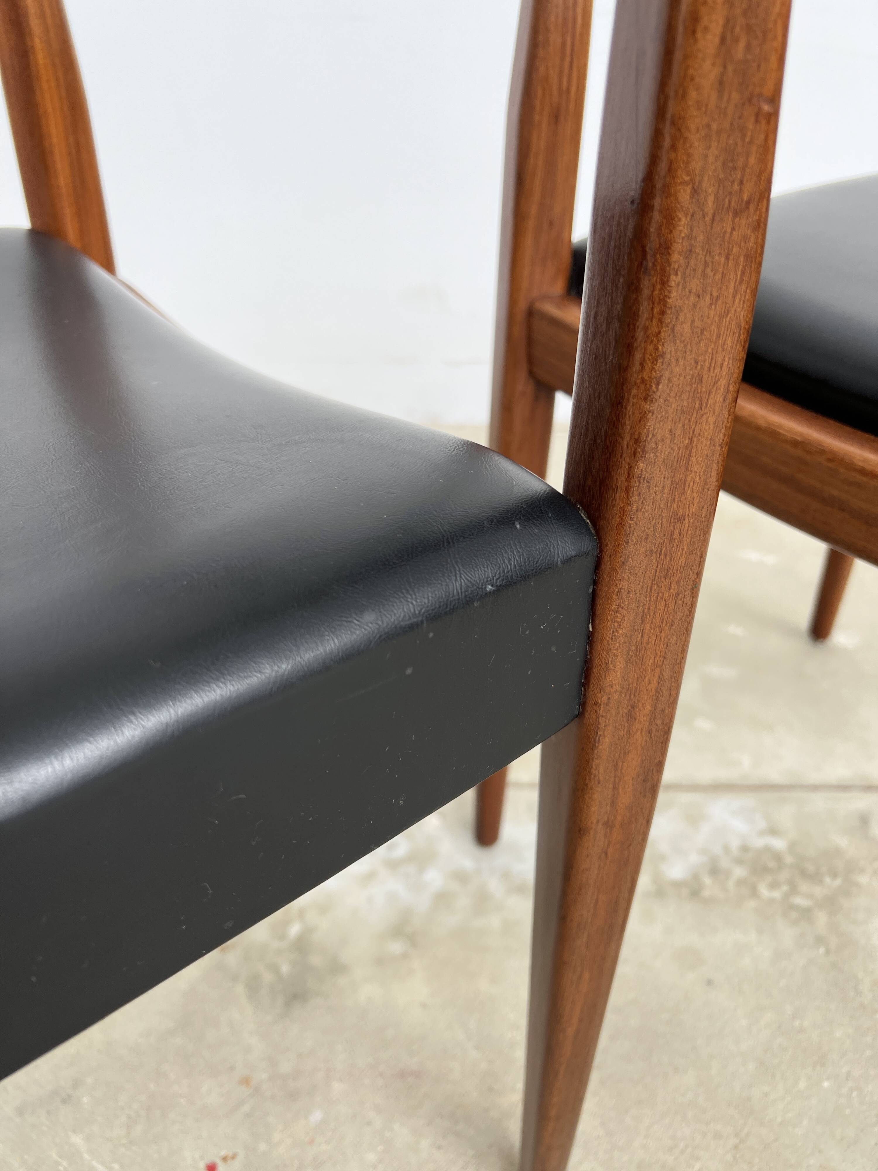 Scandinavian teak and leatherette chair
