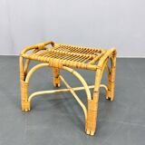 Mid Century Rattan Stool, Czechoslovakia