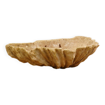 Antique Cement Shell Bird Bath