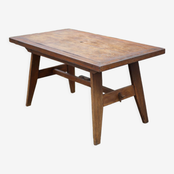 Table rené gabriel, table bois années 50, table à manger, cuisine, véranda