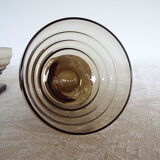 5 art deco smoked glass cups