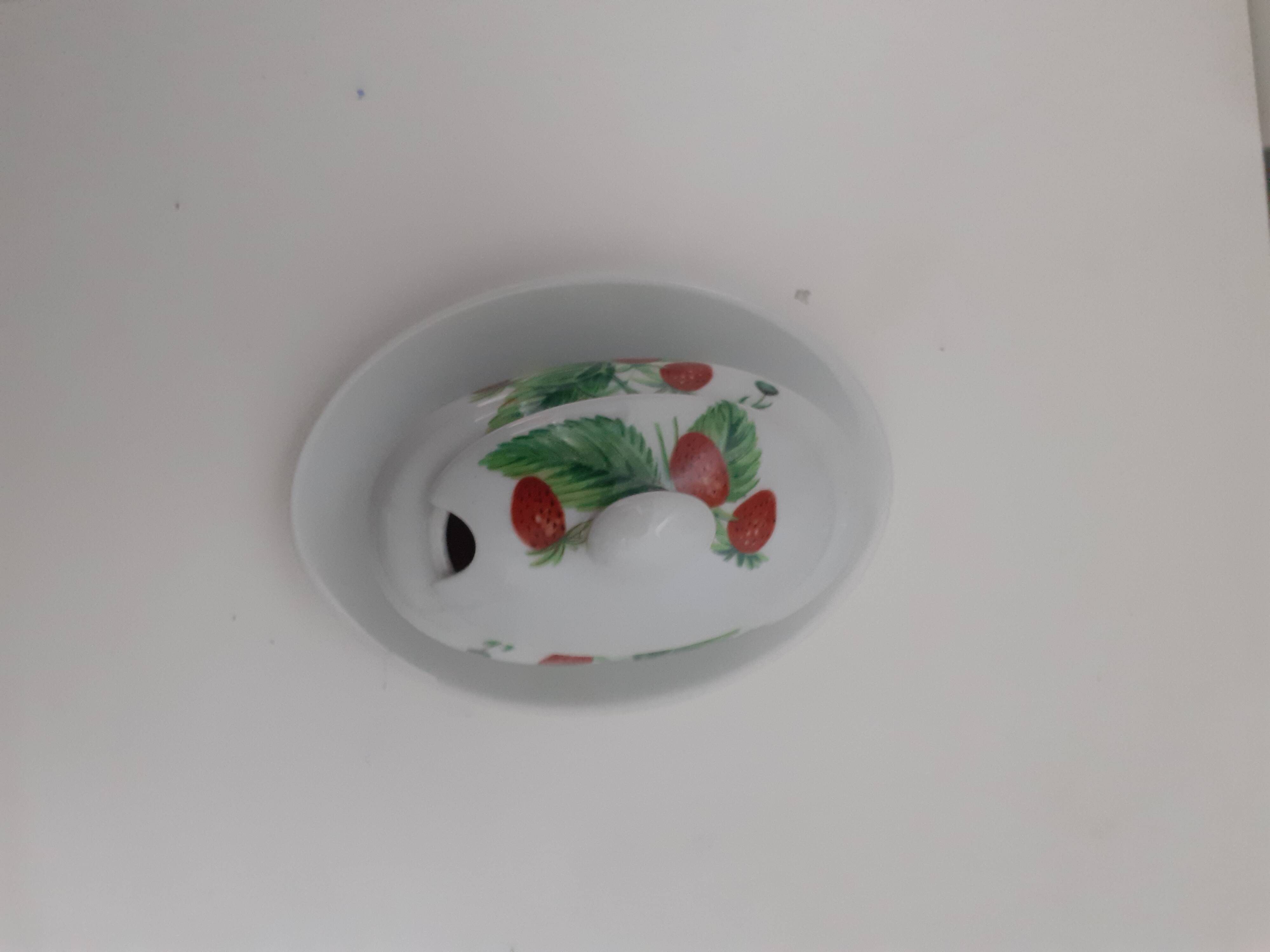 MUSTARD POT PORCELAIN FROM PARIS decor Wild Fruits