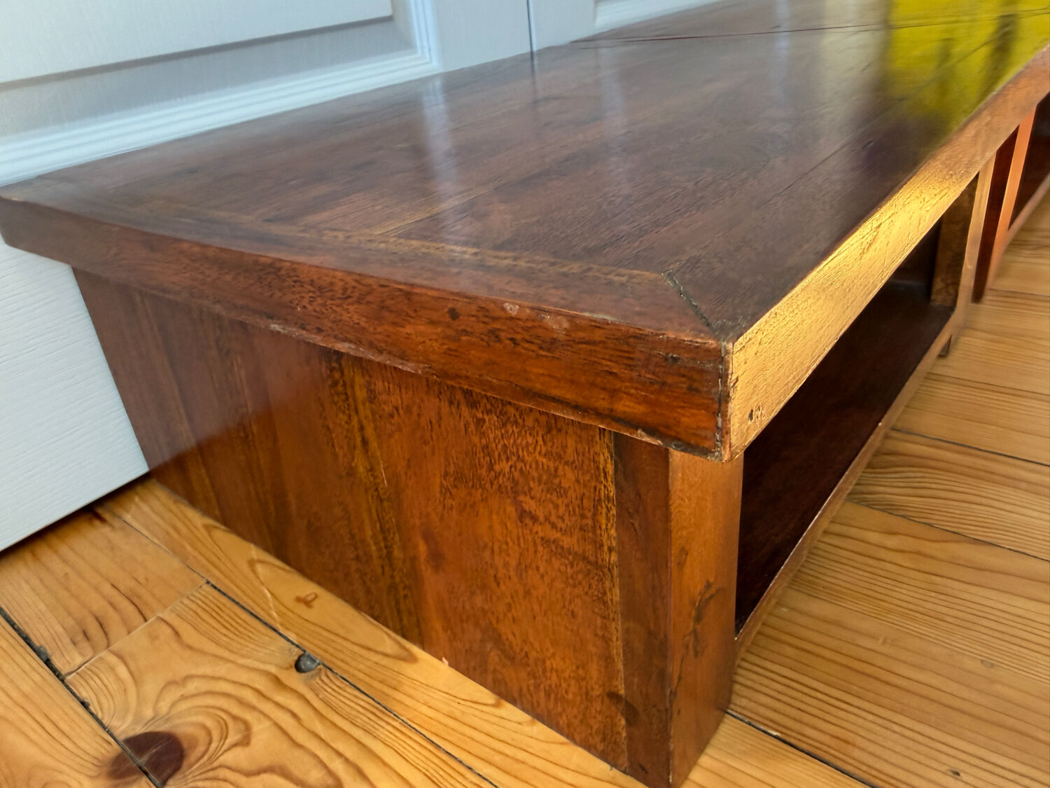 Pair of solid wood coffee tables – rustic / wabi-sabi style (1950-198)