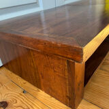 Pair of solid wood coffee tables – rustic / wabi-sabi style (1950-198)