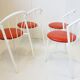 Suite de 4 chaises vintage en métal & skai 1970