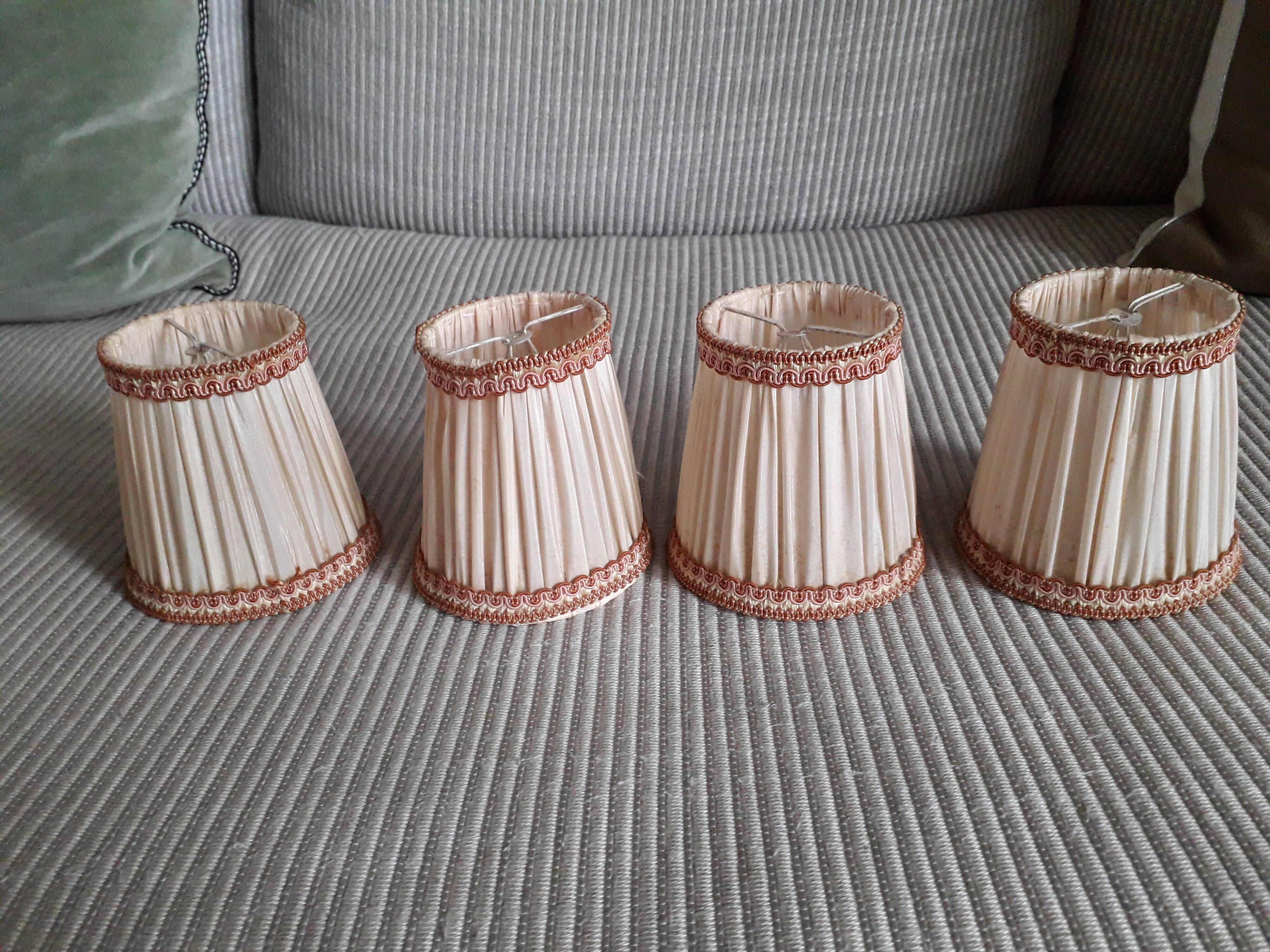 Lot de 4 abats-jours vintage plissés