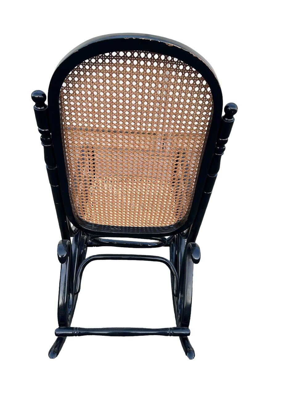 black cane rocking chair