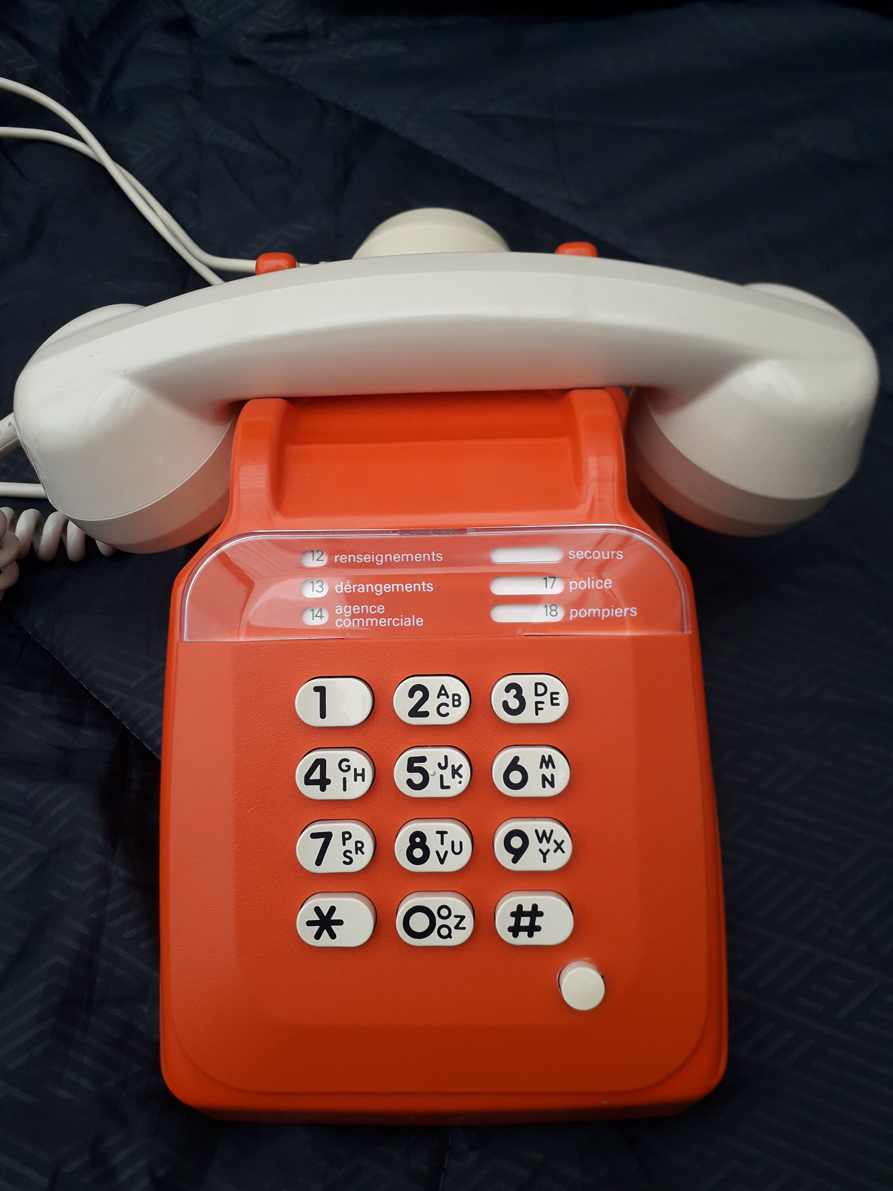 Vintage orange phone S63 Socotel keyboard