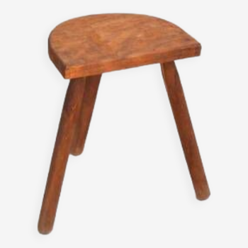 Tabouret tripode demi-lune