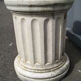 Pair of low Columns of Greco-Roman style concrete garden