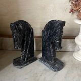 Pair of marble horse bookends