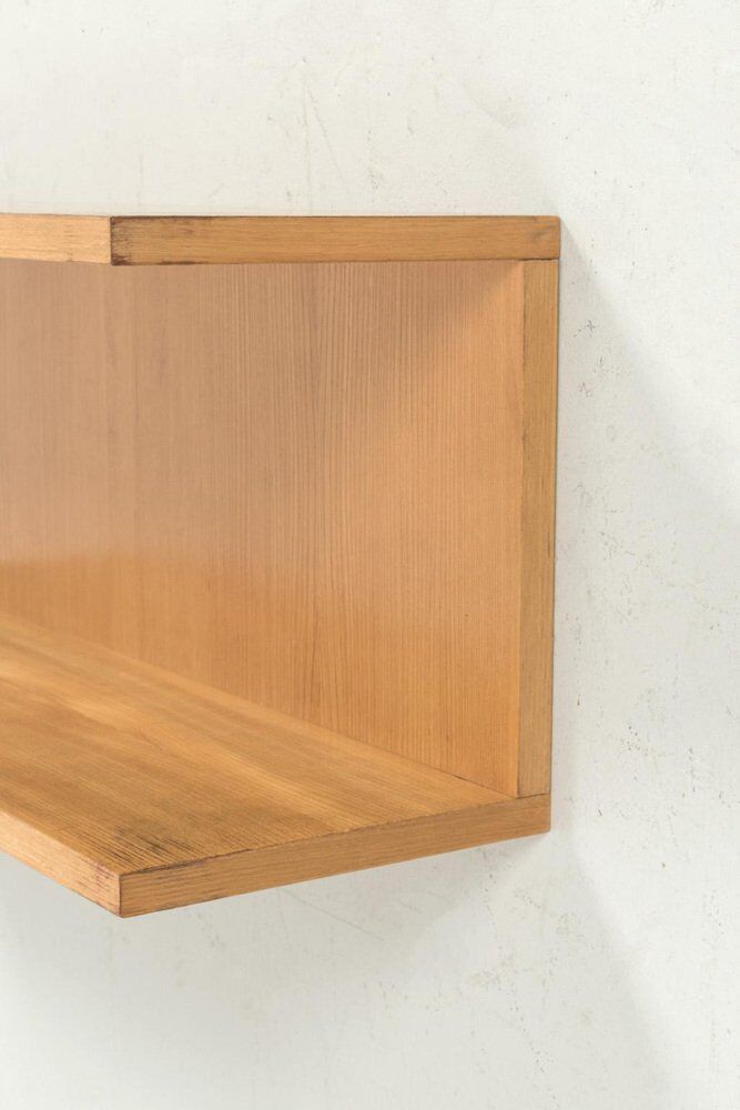 Blonde Wood Veneer Wall Shelf