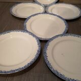 Series of 6 plates in Earthenware Sarreguemines model Fontanges
