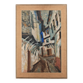 Huile moderniste sur toile « Ohrid » par Aleksandar Jeremic Cibe, 1959