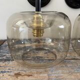 Pair of smoked glass wall sconces