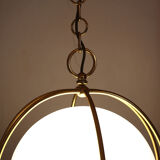 Suspension des années 1970 avec verre opaline