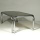 Large Coffee Table from Tubular Steel and Smoked Glass, 1980s.