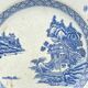Blue and white porcelain dish China XVlllth pagoda decoration