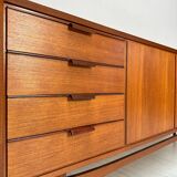 1960s Vintage Large Minimalistic Mid-Century Teak Sideboard