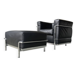 LC2 armchair and ottoman by Le Corbusier et al. for Cassina 1990s