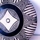 Traditional African tribal shield Bamileke round, wooden, black white wall decoration