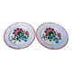 Ensemble de 2 anciennes assiettes décor bouquet de fleurs