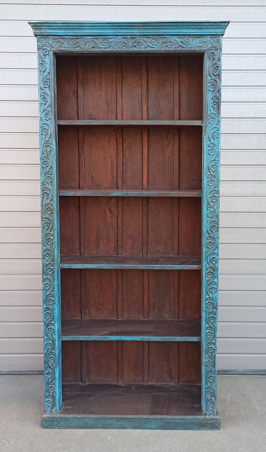 Very large old wooden bookcase