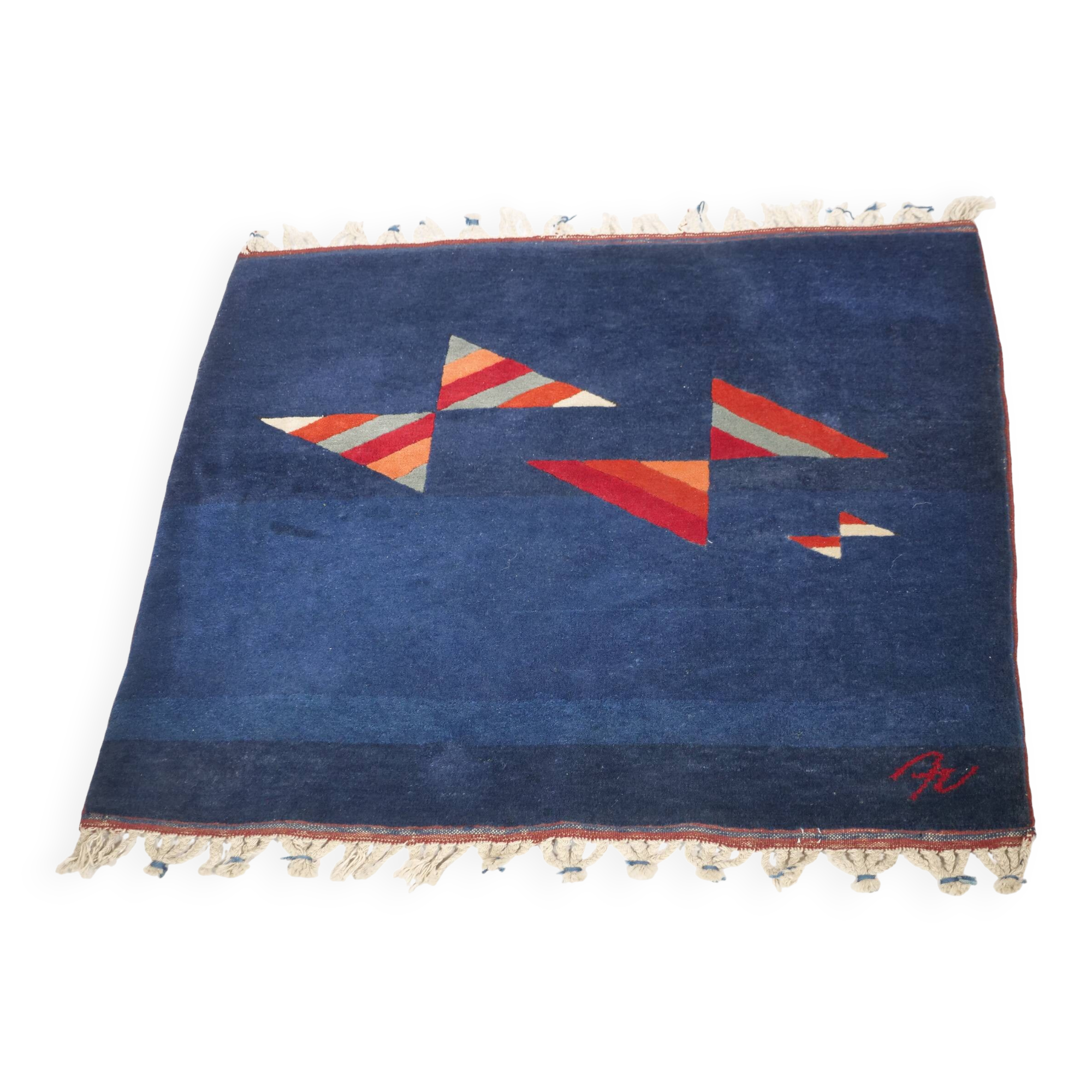 Postmodern Hand-Knotted Wool Rug from Nepal, 1980s Vintage