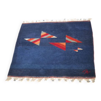 Postmodern Hand-Knotted Wool Rug from Nepal, 1980s Vintage