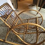 For child vintage rattan rocking chair
