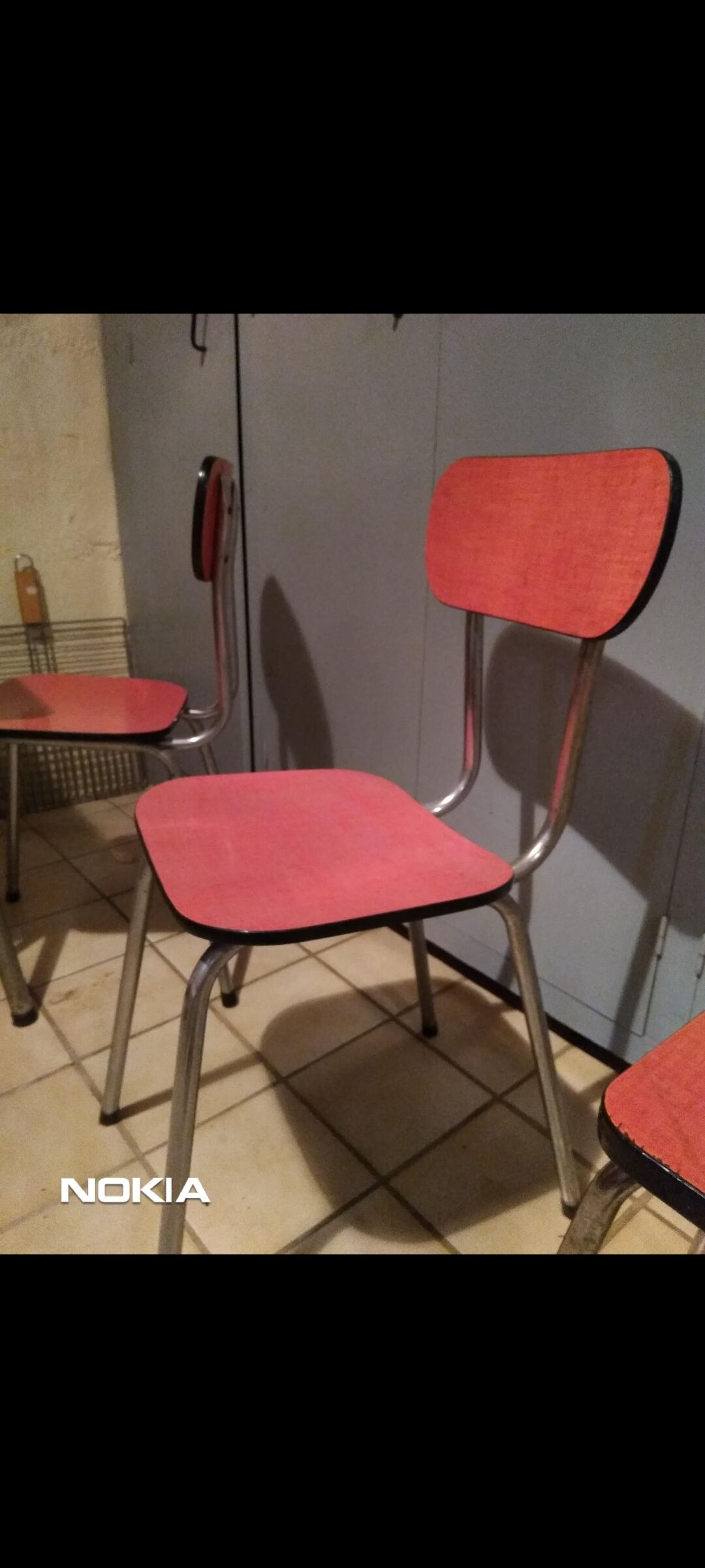 Formica table, chairs and stool set