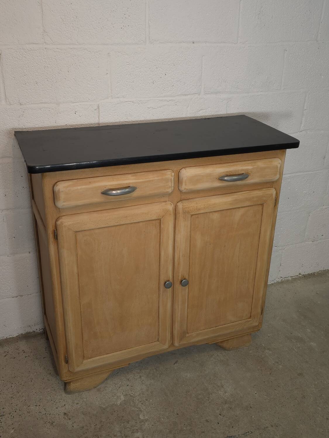 Small kitchen cabinet / small Mado sideboard in raw wood, 1950