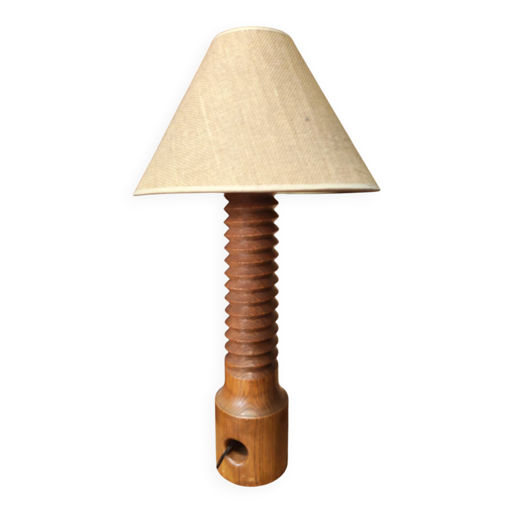 Lampe en bois tourné style Charles Dudoyut