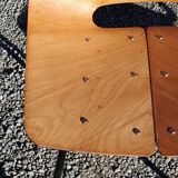 Pair of tonneau chairs by Pierre Guariche plywood base tubes 1954