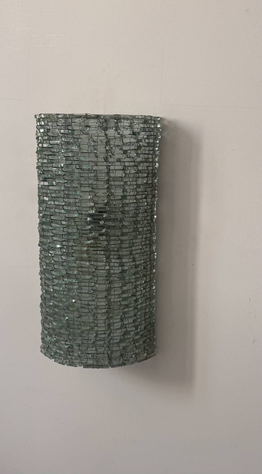 Vintage XL glass and metal wall light, France 1960