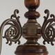 French Vintage 5 Light Mid Century Chandelier In Wood Bronze and Metal 5525