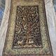 Persian Qom Silk on Silk 80x130 - Tree of Life Black and Gold - Very Fine