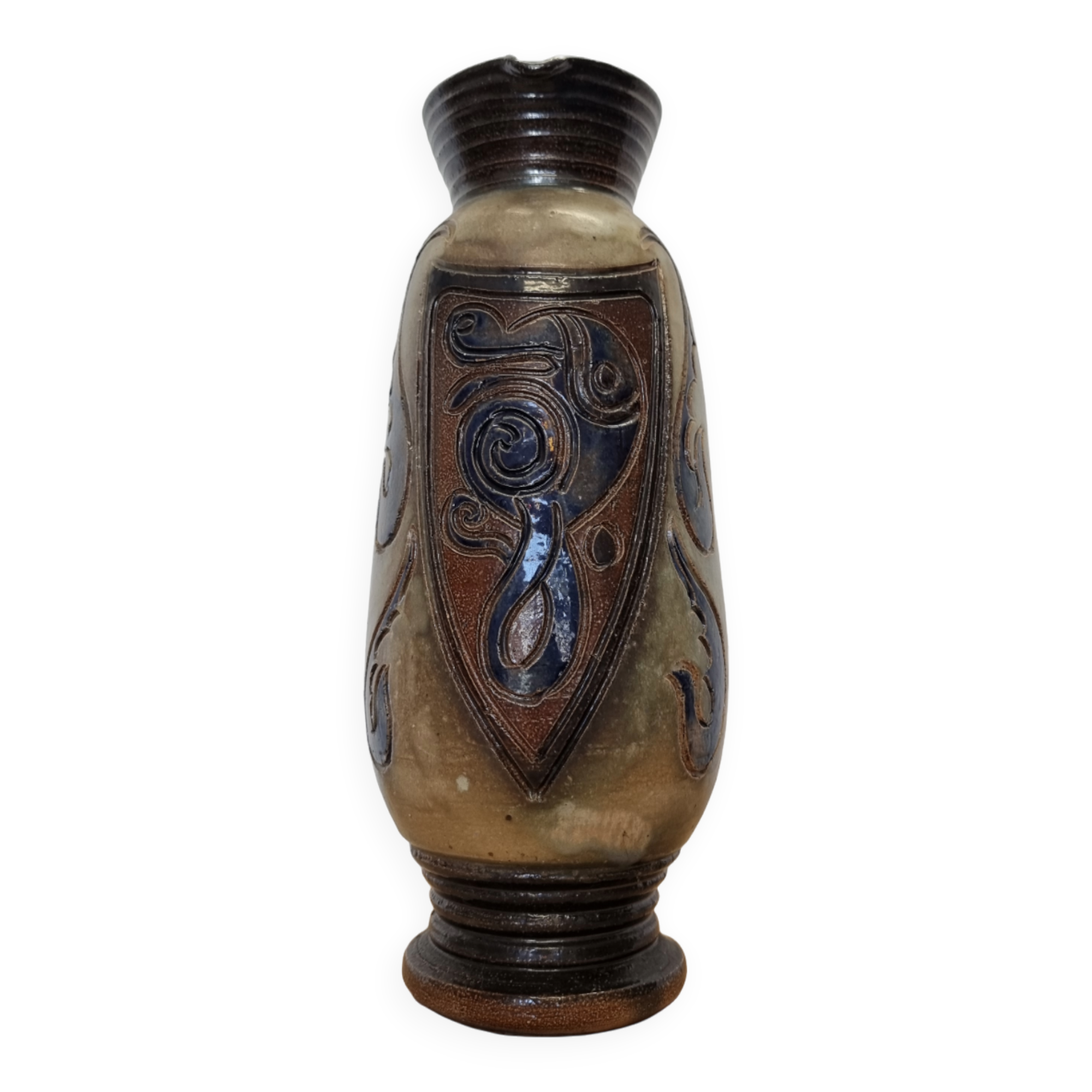 Sandstone vase By Bouffioulx Jules Guérin Jumet, 1st half 1900s