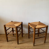 Pair of mulched wooden stools
