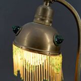 Lampe de table Art Nouveau en Laiton et Cabochons de Verre, Circa 1910