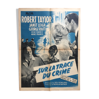 Affiche cinéma "Sur la trace du crime" 60x80cm 1954