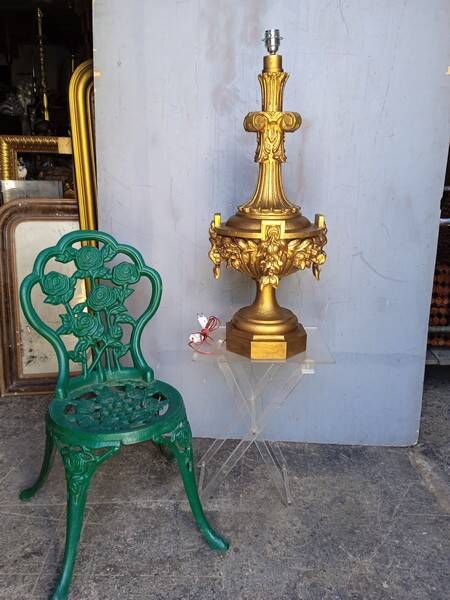 90cm lamp carved gilded wood Louis XVI style