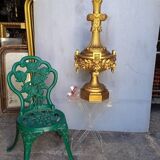 Lampe 90cm bois sculpté doré style Louis XVI