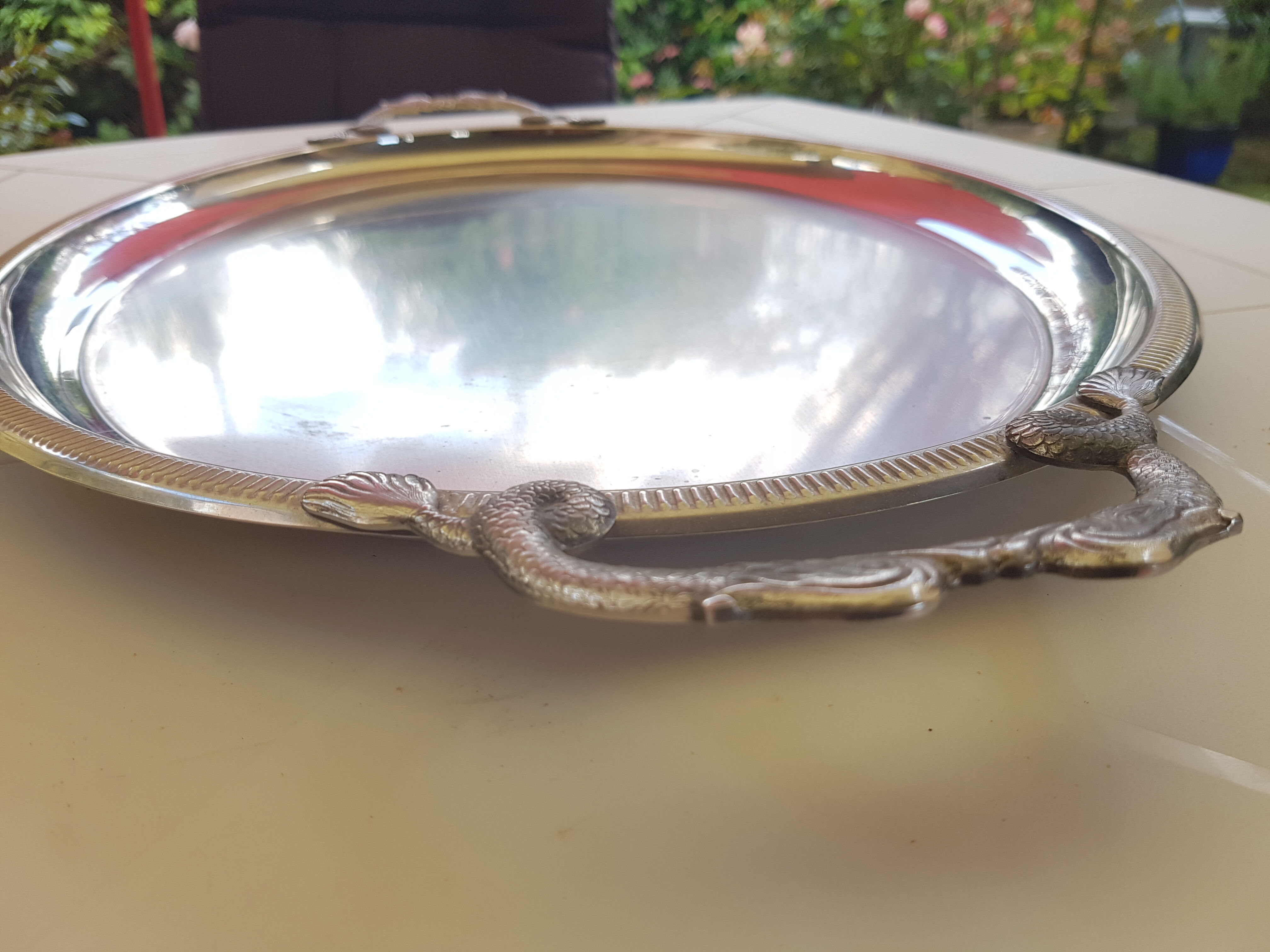 Jean Couzon stainless steel tray 1980