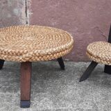 Handmade wickerwork chair from the 60s and 70s